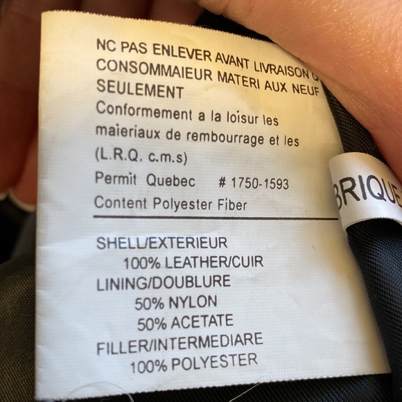 CANADIAN Leather Jacket Black Tailored EUC Sz 14 Large Leonardos Blazer Buttons - Picture 15 of 16
